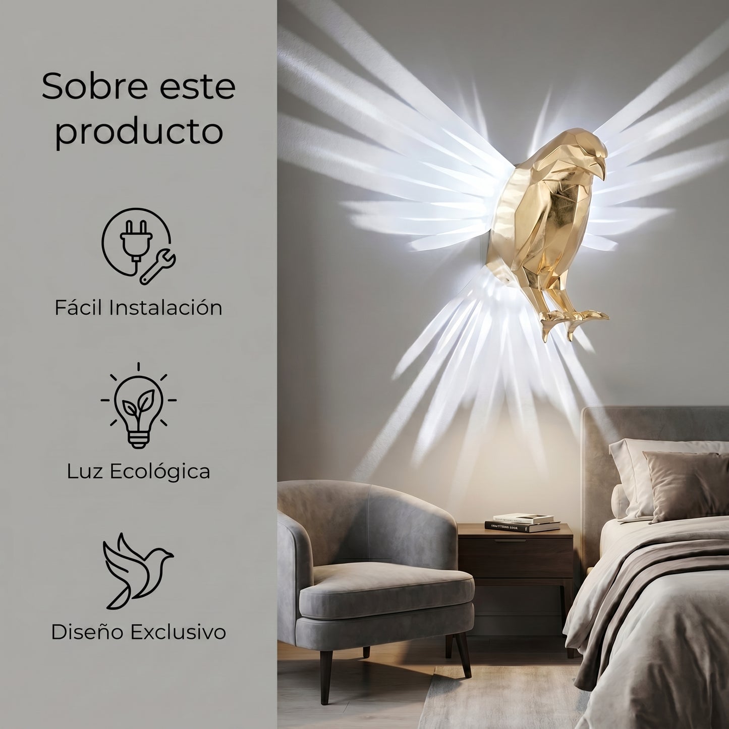 Lámpara de pared de Águila 3D