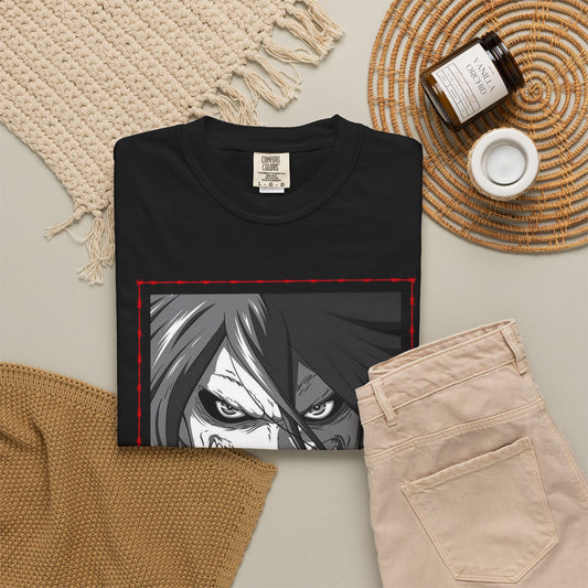 Eren Jaeger Attack Titan Face Graphic - Attack on Titan Manga Panel Tee Vector