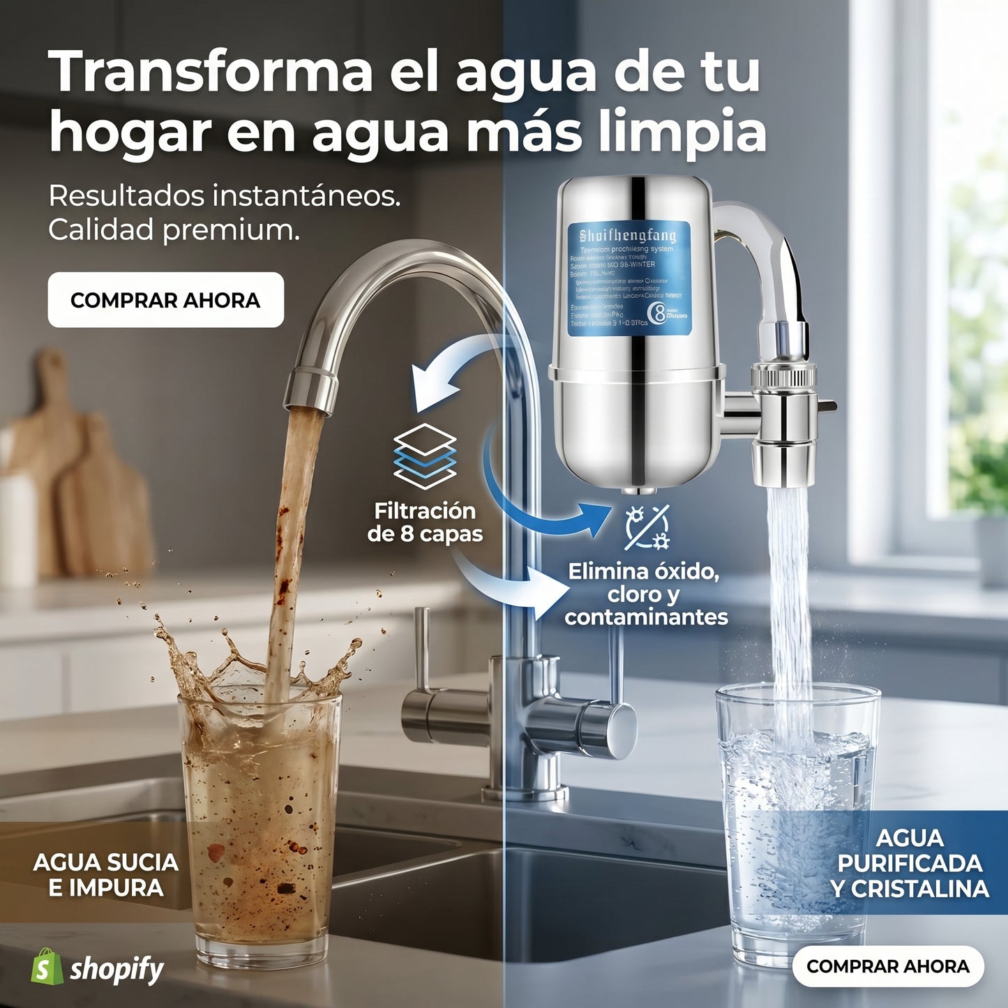 Filtro Purificador de Agua para Grifo™