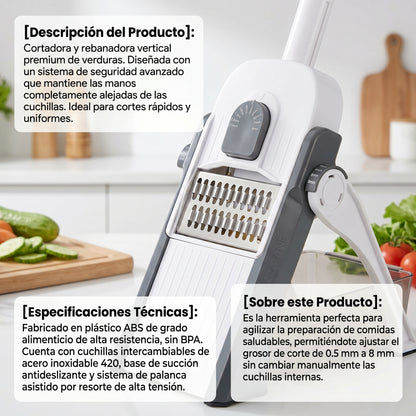 Cortador de Verduras Multifuncional con Mandolina de Seguridad
