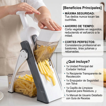 Cortador de Verduras Multifuncional con Mandolina de Seguridad