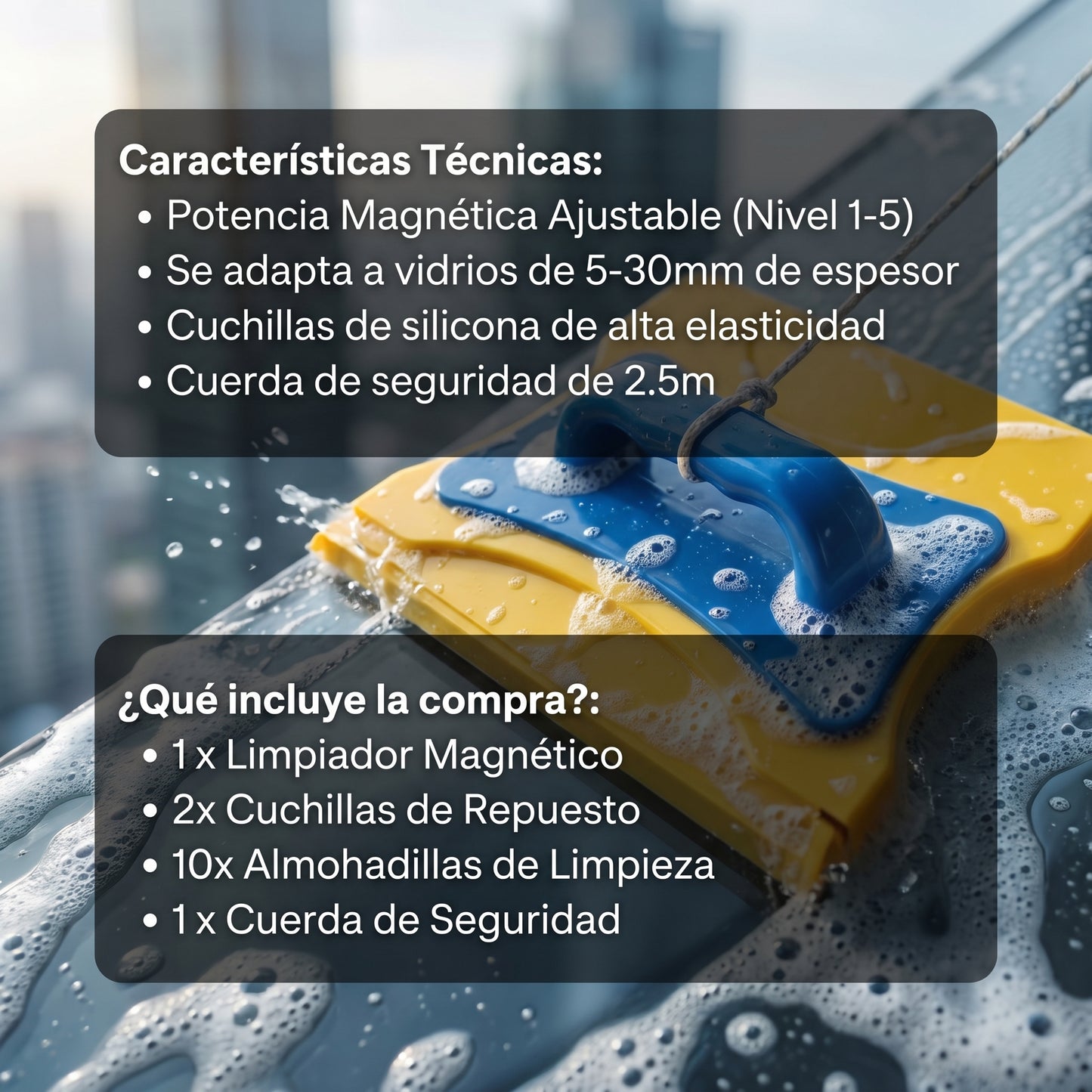 Limpiador Magnético para Ventanas – Limpieza Fácil y Segura
