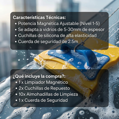 Limpiador Magnético para Ventanas – Limpieza Fácil y Segura